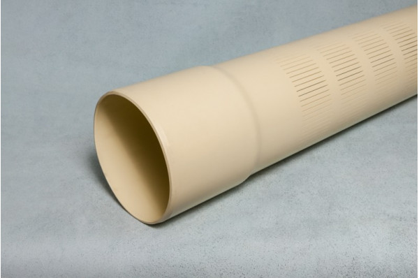 Pvc well casing with glue connection Ø 315 mm PN 10 a 5 metres 5 metres perforation 0.5 mm kiwa cream